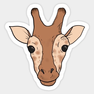 Smiling Giraffe with brown fur and spots Sticker